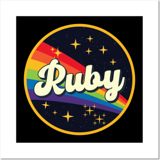 Ruby // Rainbow In Space Vintage Style Posters and Art